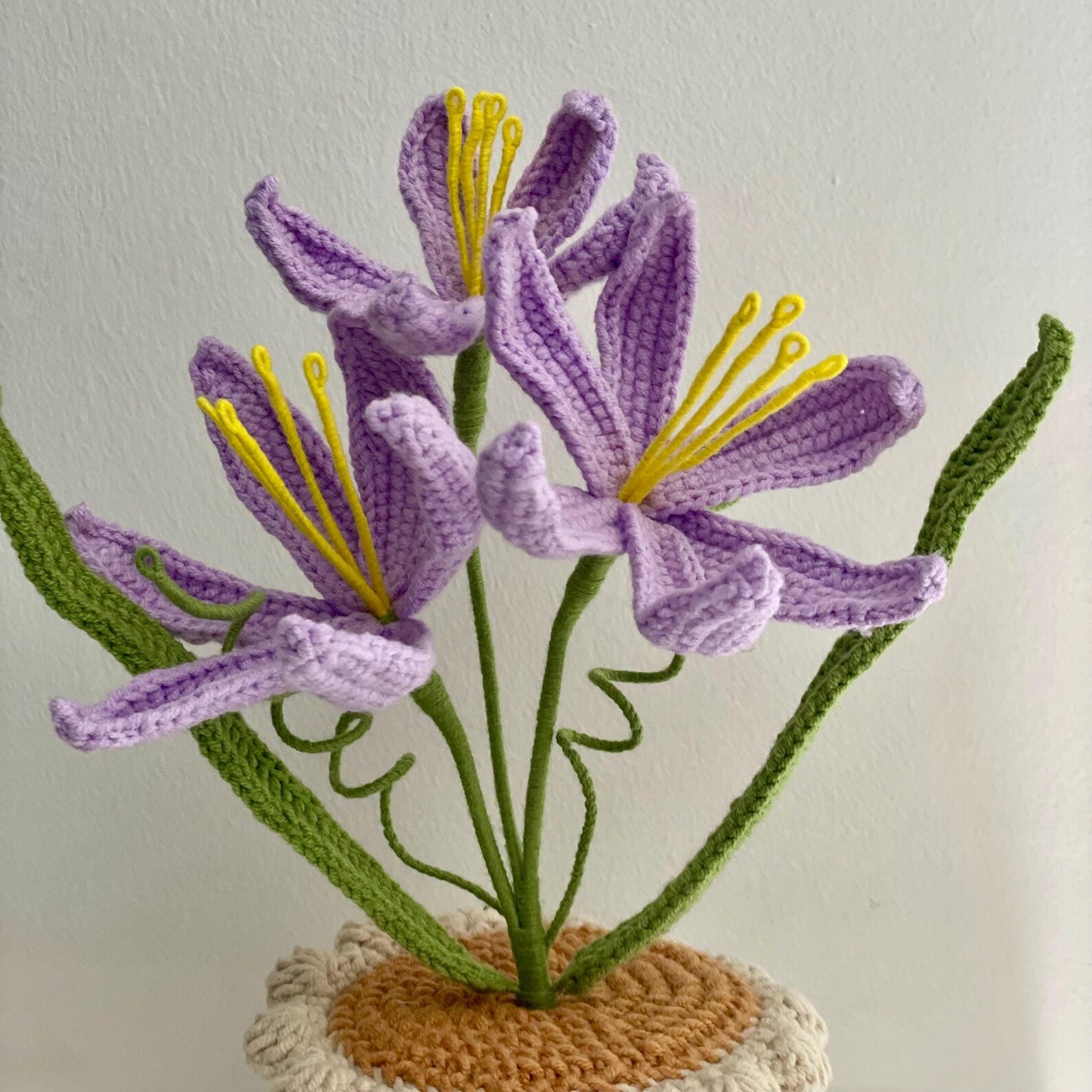 Crochet Purple Lily in Pot – Handmade Gift Decor