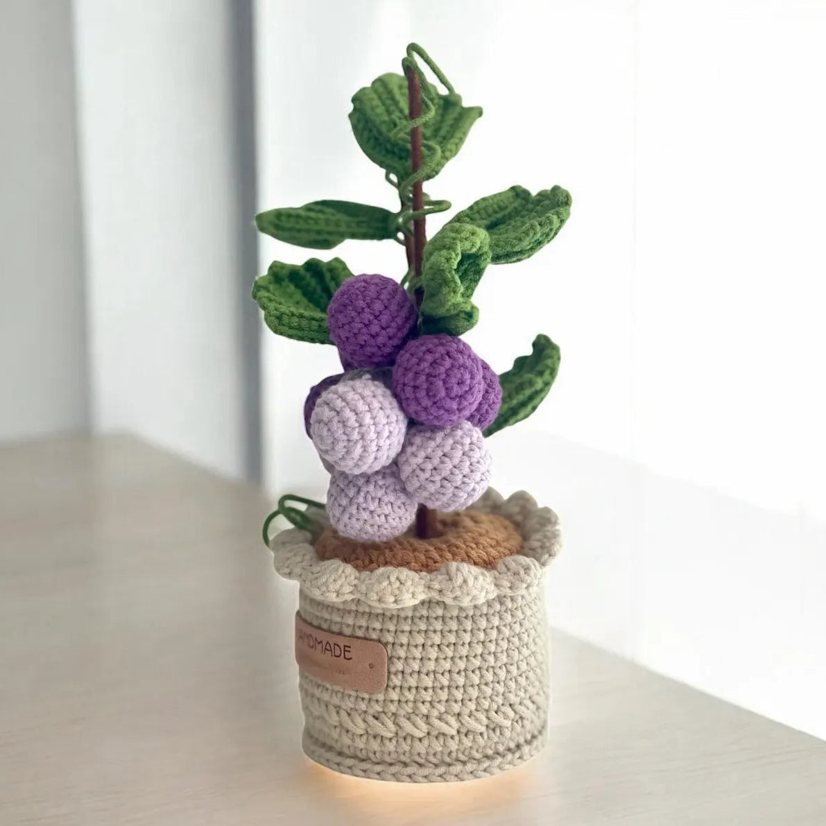 Crochet Grape Plant in Pot – Handmade Gift Decor