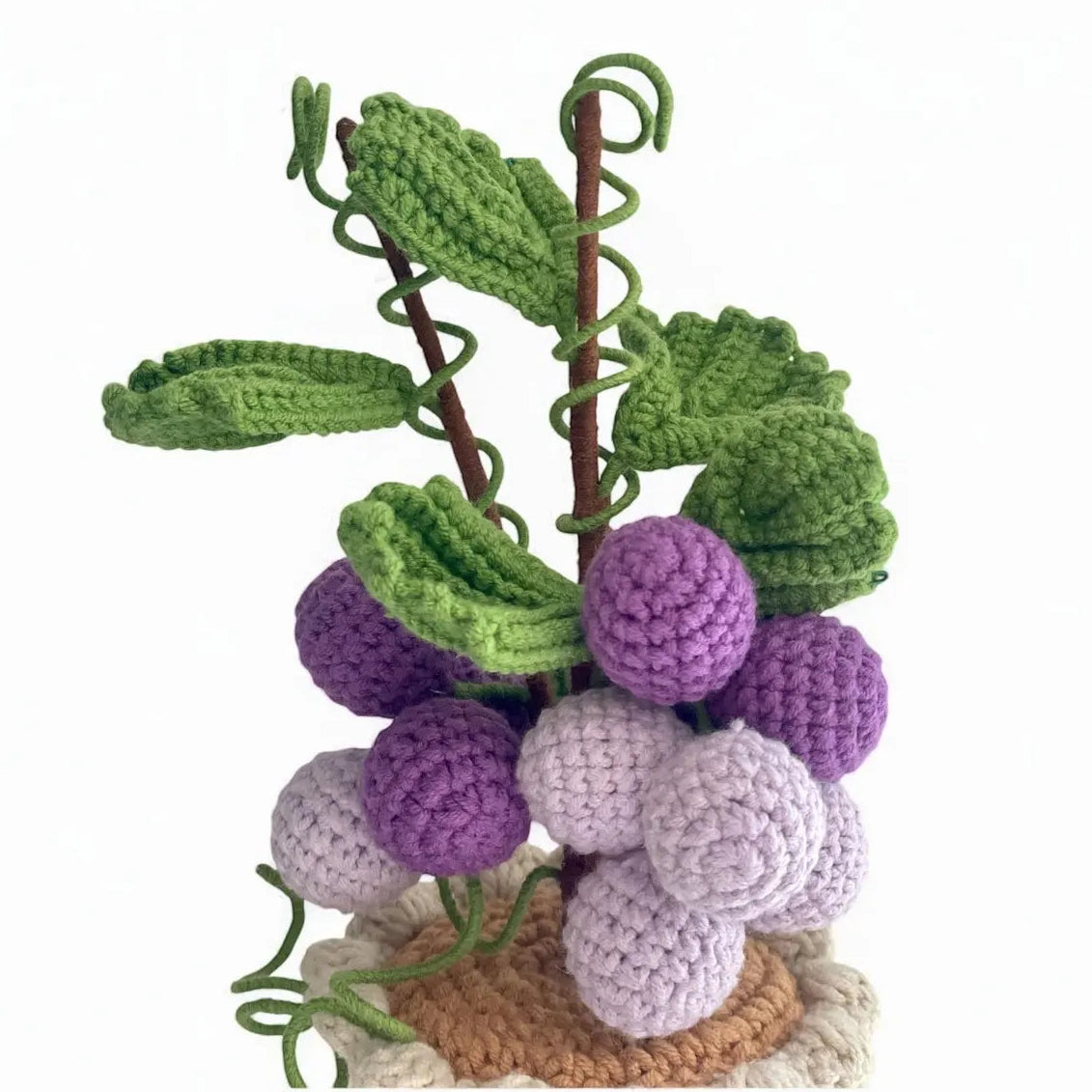 Crochet Grape Plant in Pot – Handmade Gift Decor