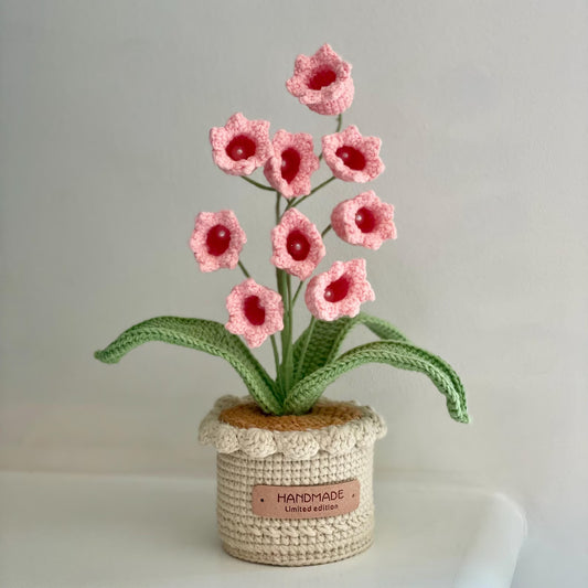 Crochet Pink Tulip in Pot – Handmade Gift Decor