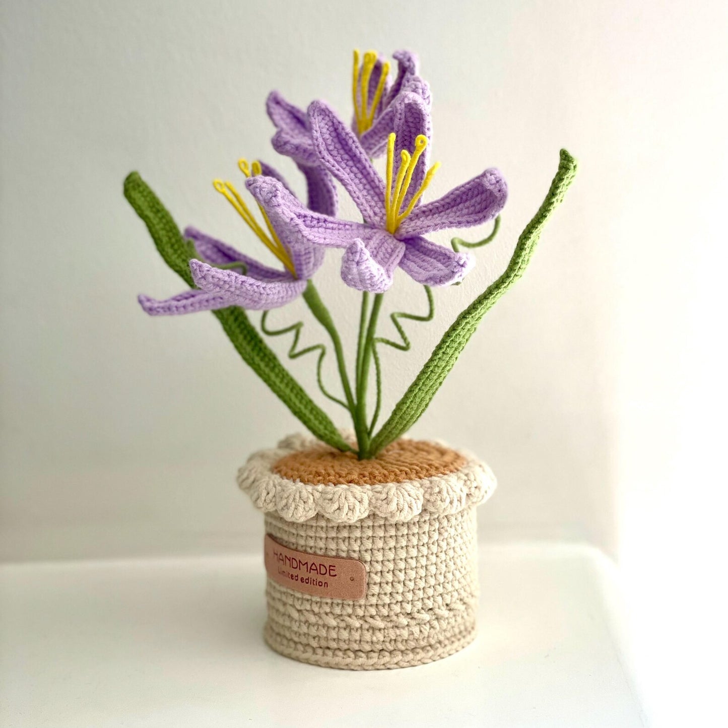 Crochet Purple Lily in Pot – Handmade Gift Decor