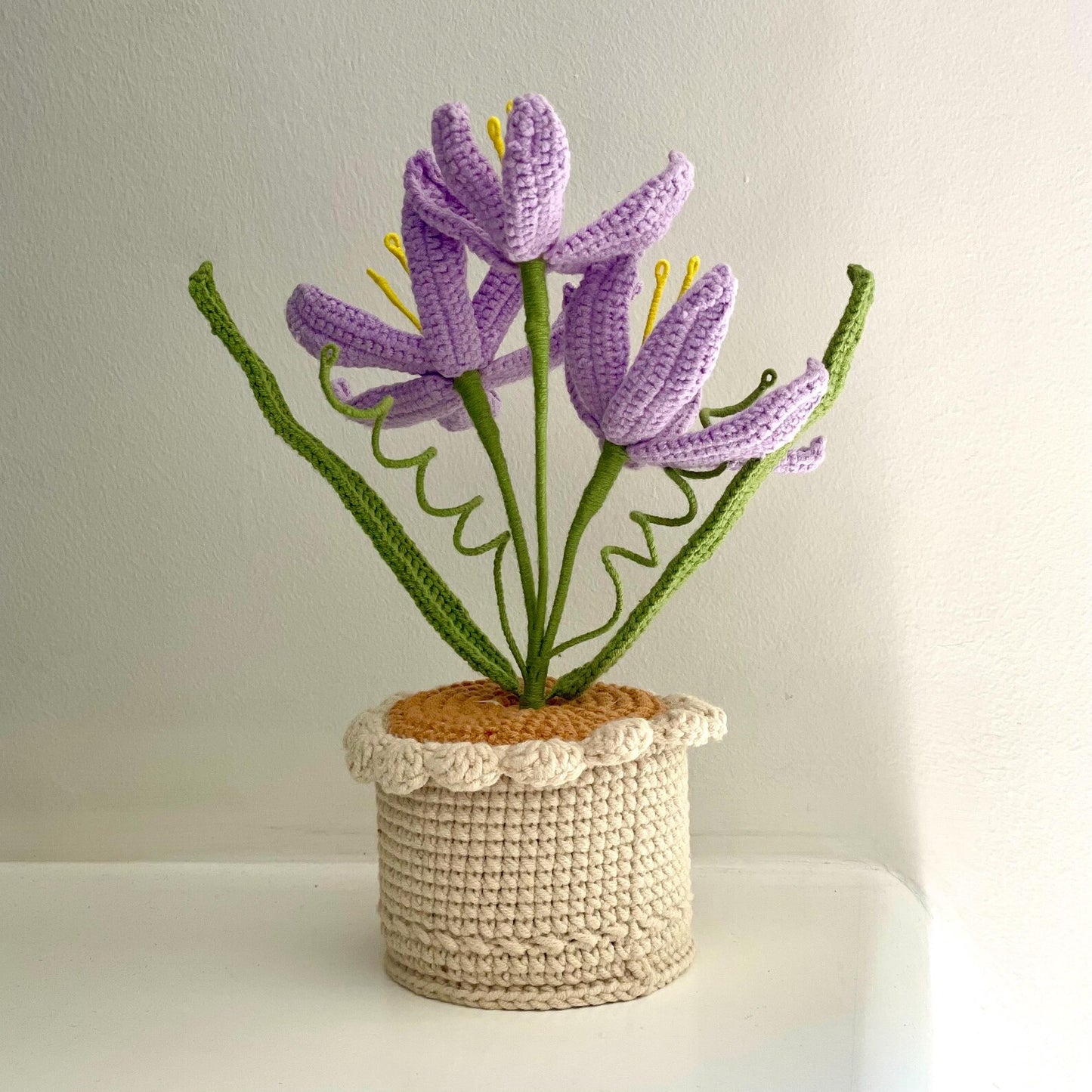 Crochet Purple Lily in Pot – Handmade Gift Decor