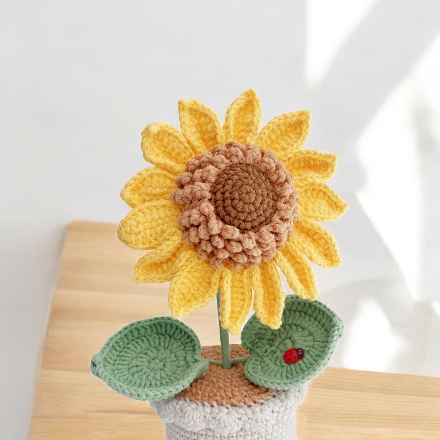 Crochet Sunflower in Pot – Handmade Gift Decor