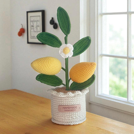 Crochet Mango Plant in Pot – Handmade Gift Decor