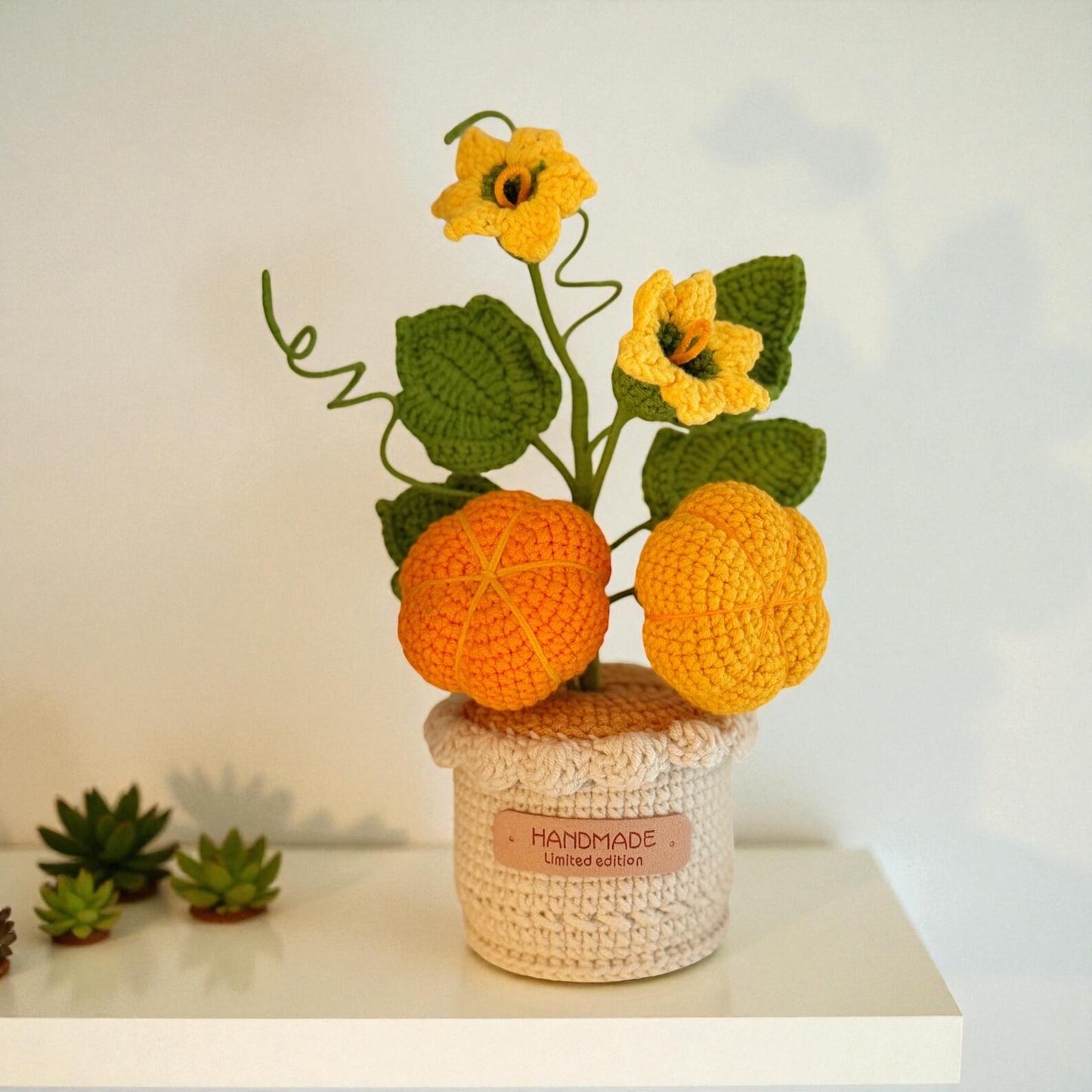 Crochet Pumpkin Tree in Pot – Handmade Gift Decor