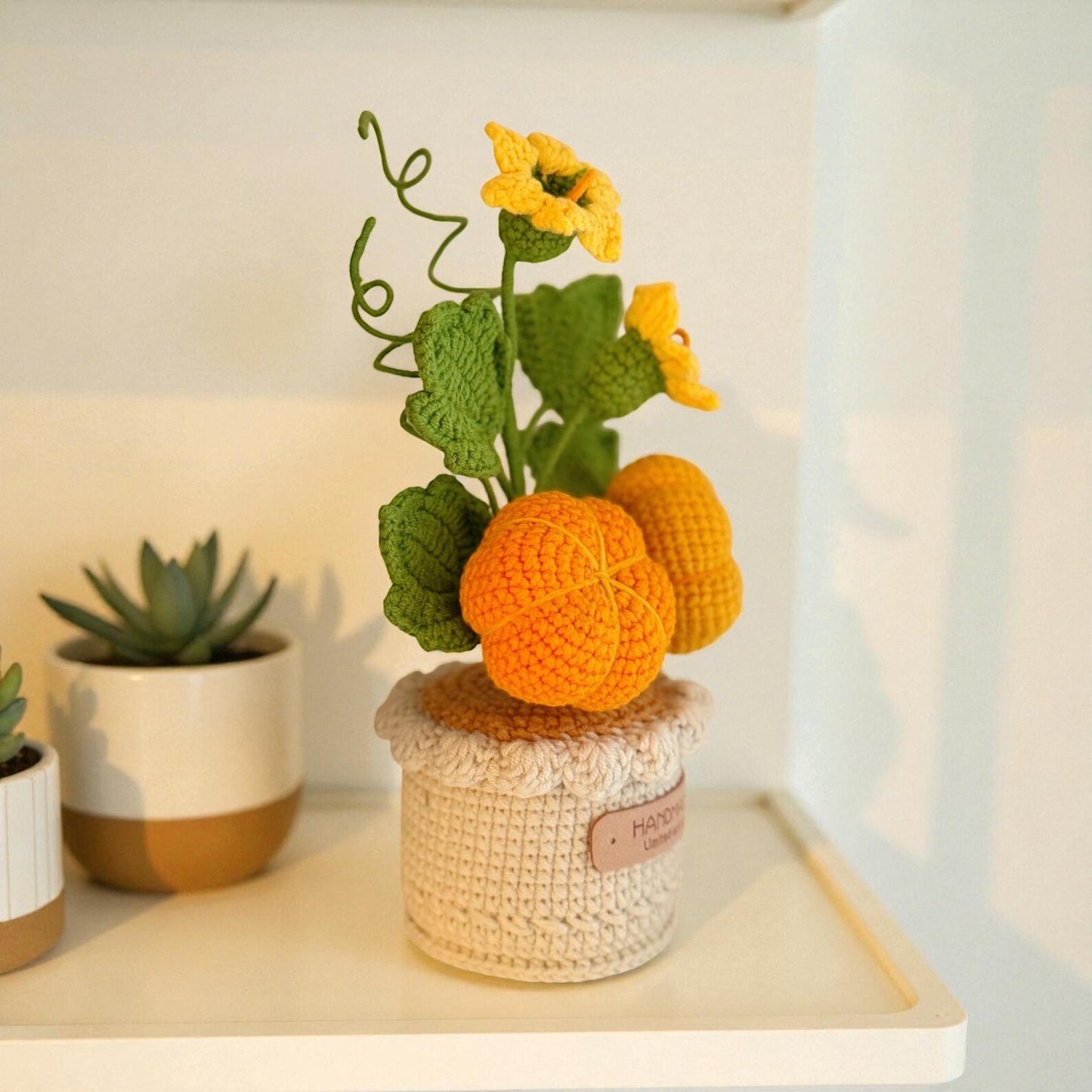 Crochet Pumpkin Tree in Pot – Handmade Gift Decor