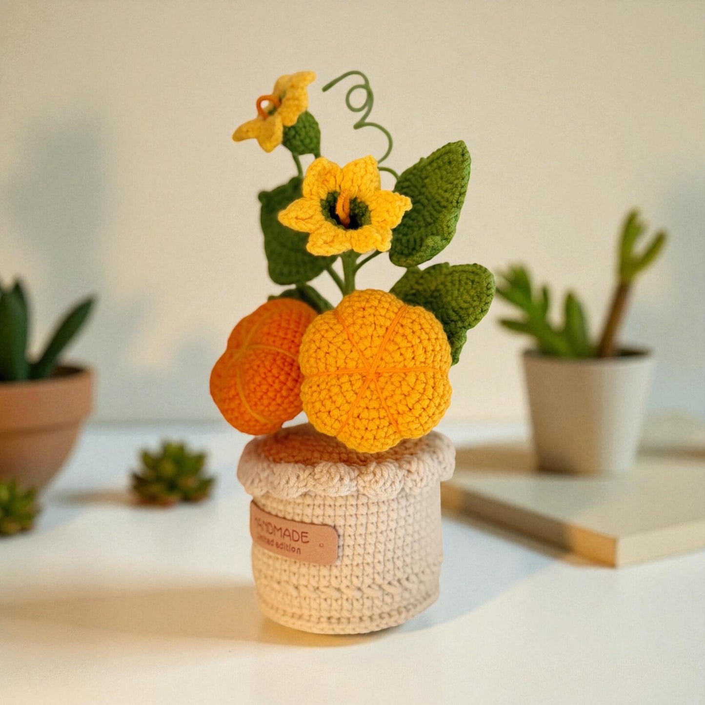 Crochet Pumpkin Tree in Pot – Handmade Gift Decor