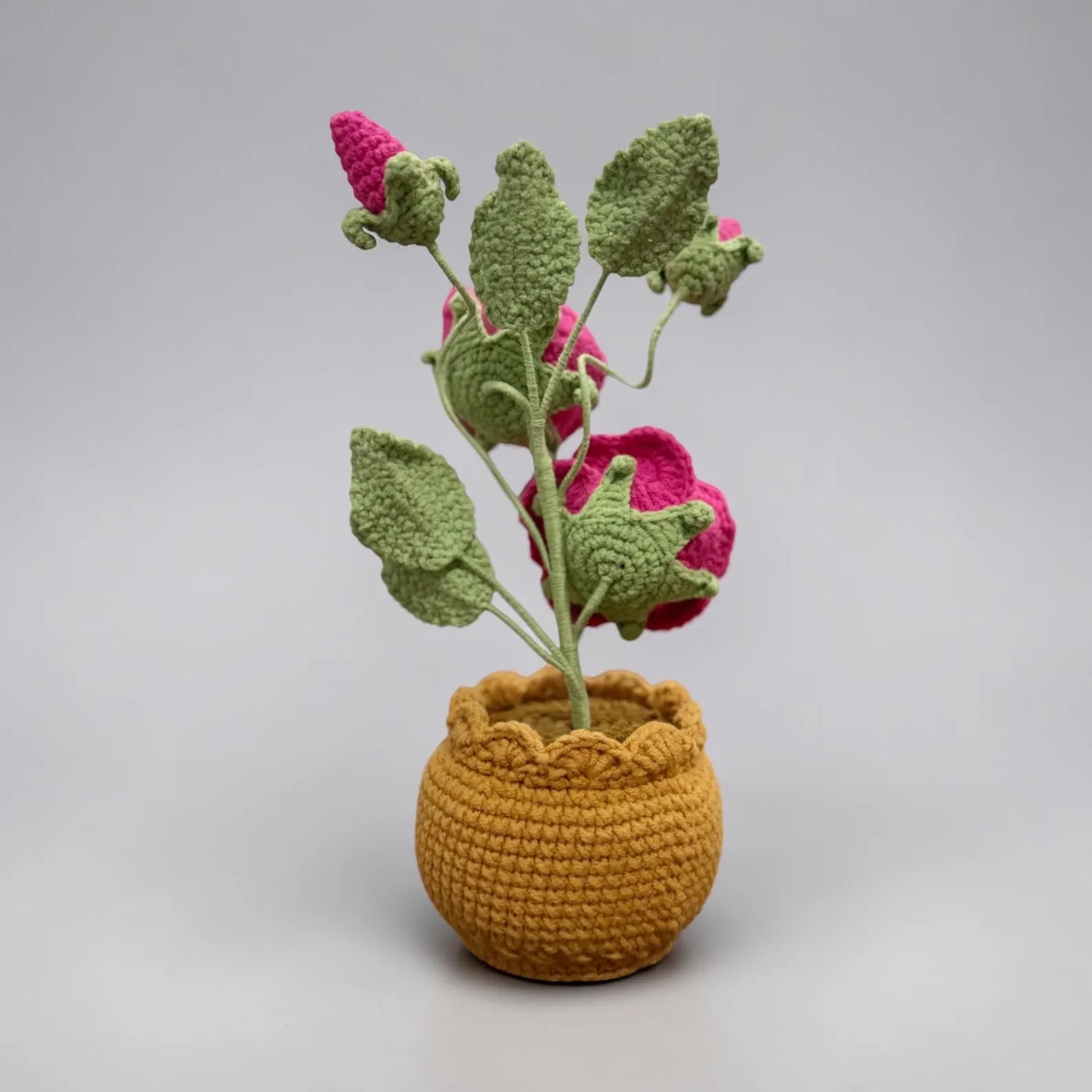 Crochet Fuchsia Rose in Pot – Handmade Gift Decor