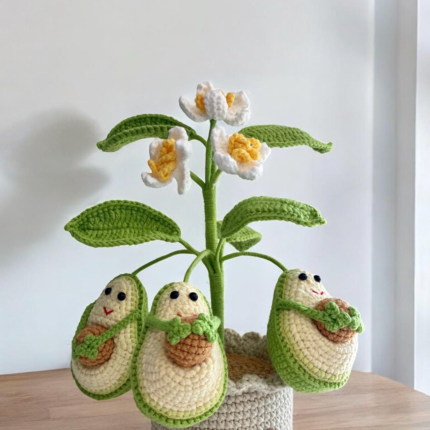 Crochet Avocado Plant Tree in Pot – Handmade Gift Decor