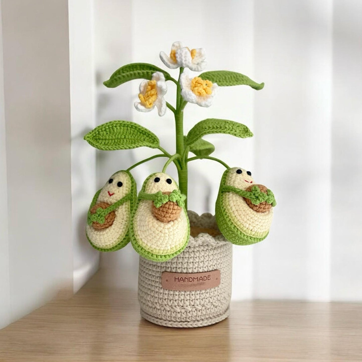Crochet Avocado Plant Tree in Pot – Handmade Gift Decor