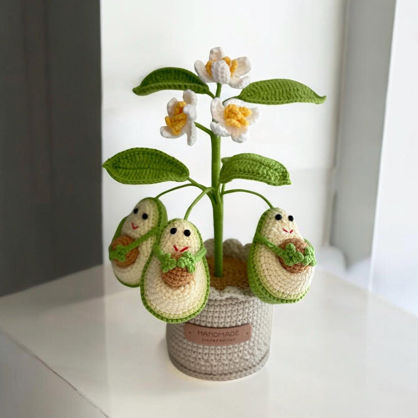 Crochet Avocado Plant Tree in Pot – Handmade Gift Decor