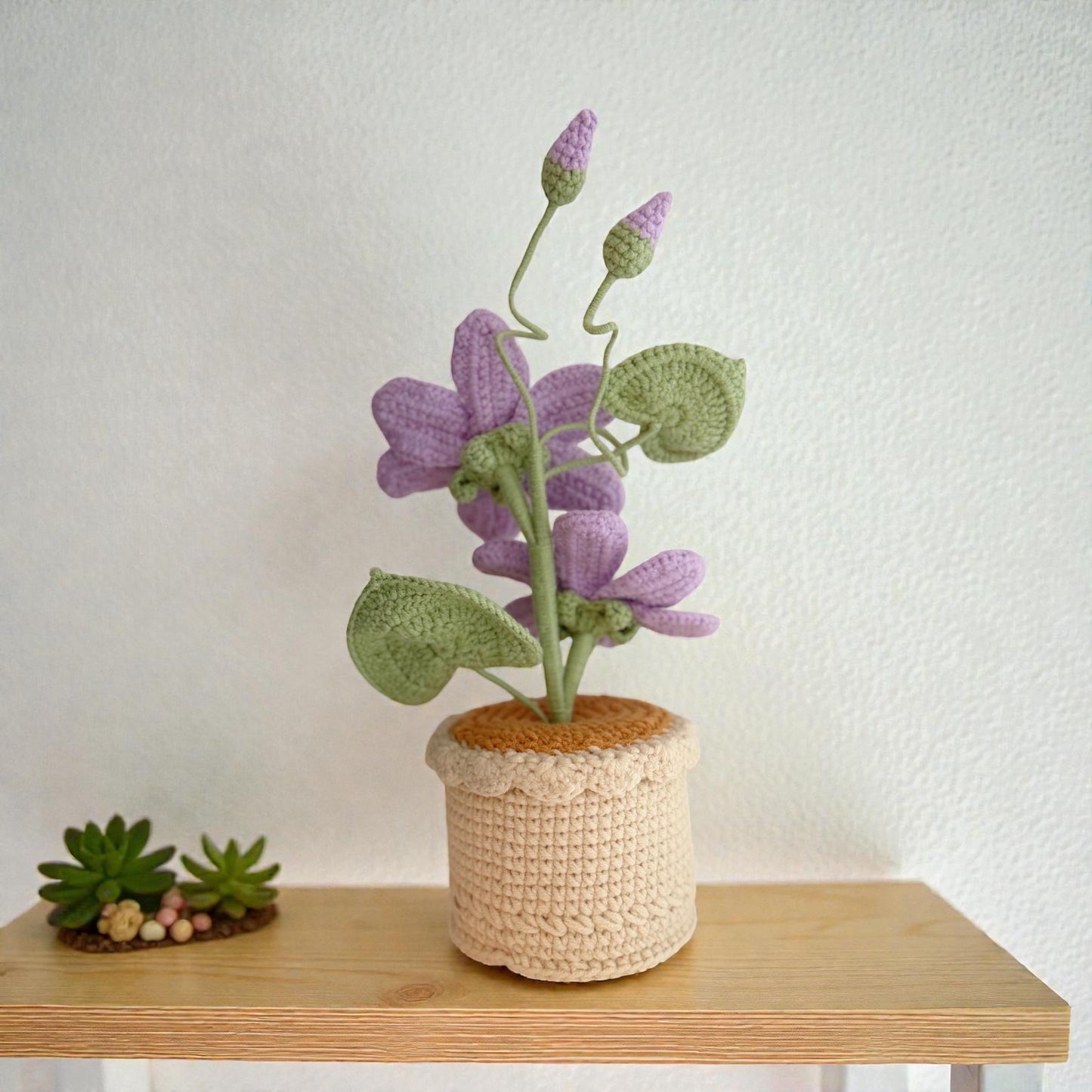 Crochet Purple Lily in Pot – Handmade Gift Decor