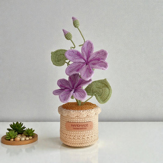 Crochet Purple Lily in Pot – Handmade Gift Decor
