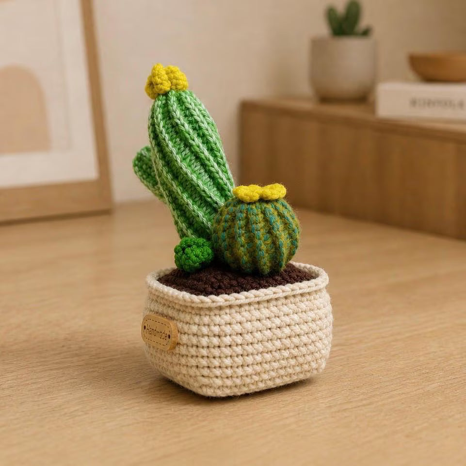 Crochet Cactus in Pot – Handmade Gift Decor
