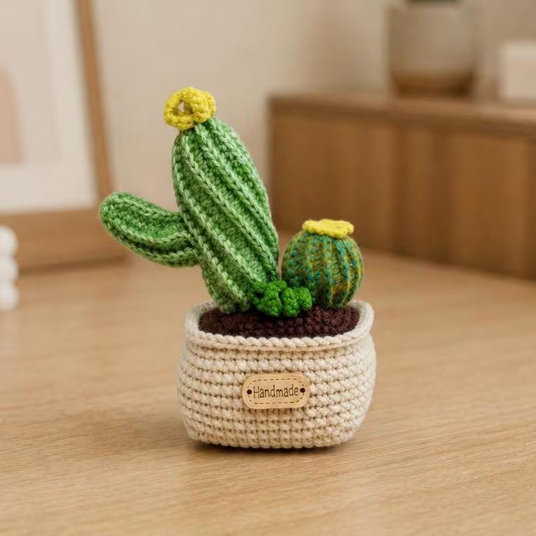 Crochet Cactus in Pot – Handmade Gift Decor