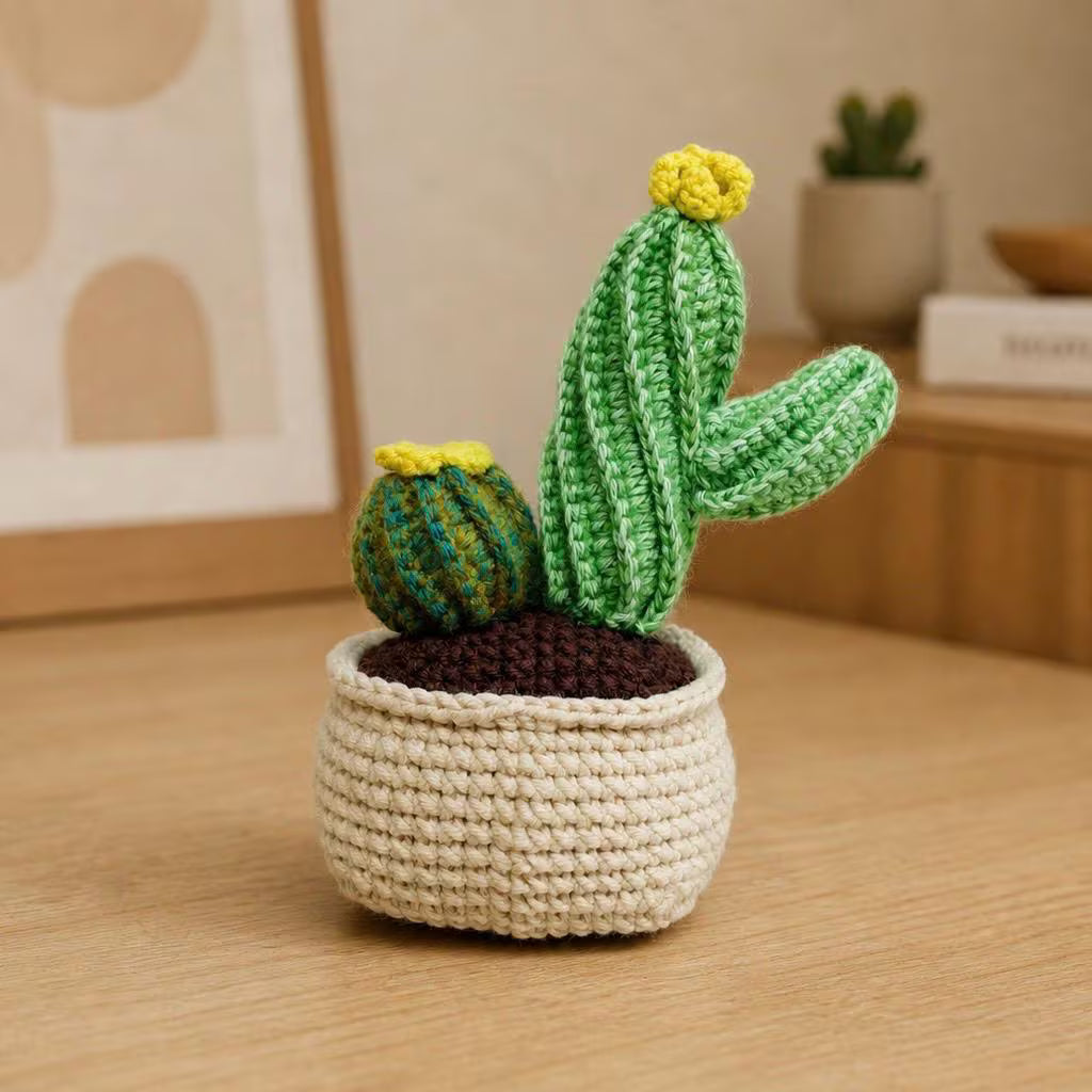 Crochet Cactus in Pot – Handmade Gift Decor