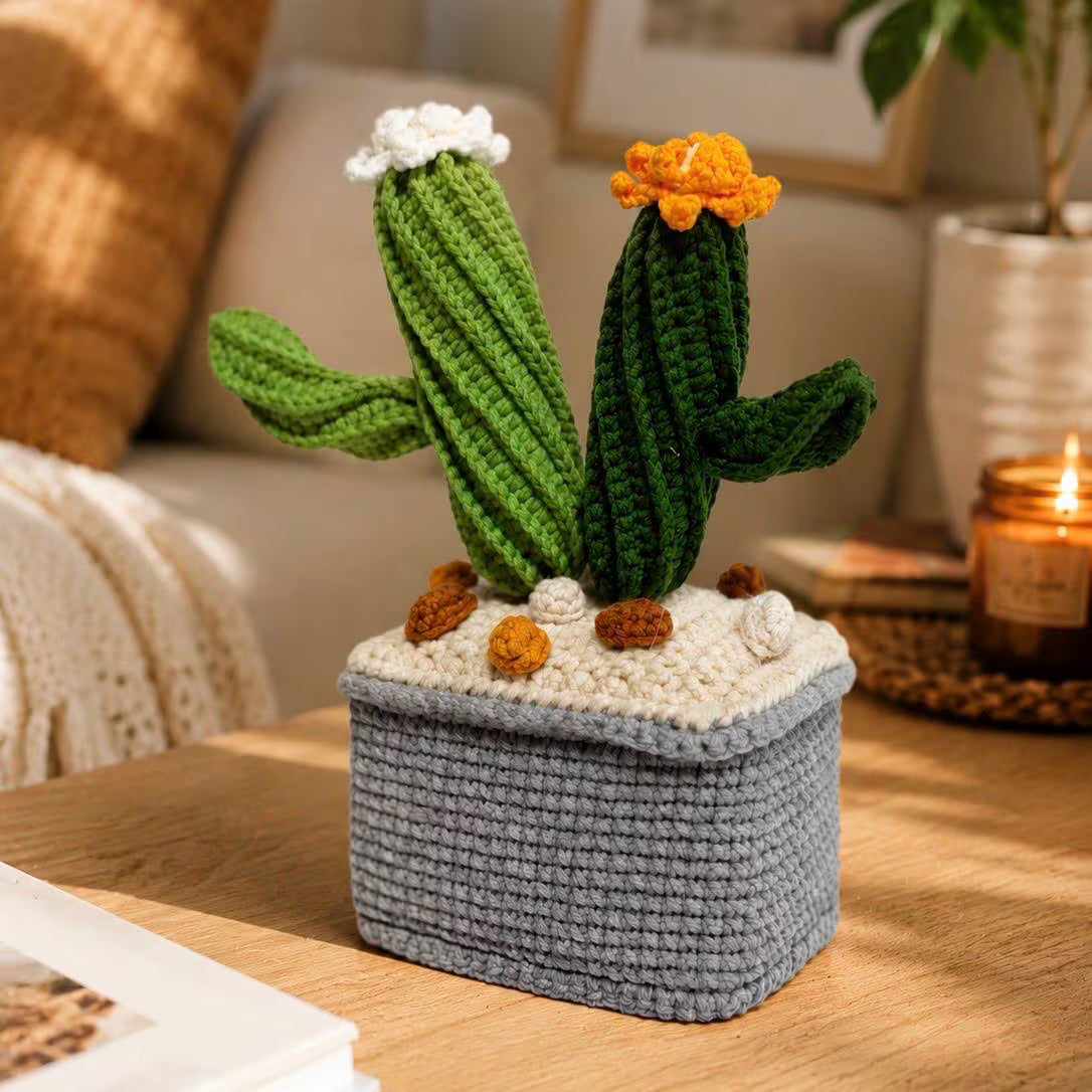 Crochet Cactus in Pot – Handmade Gift Decor