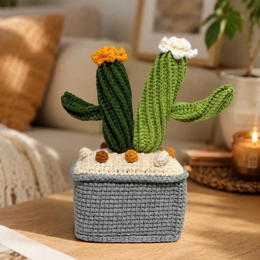 Crochet Cactus in Pot – Handmade Gift Decor